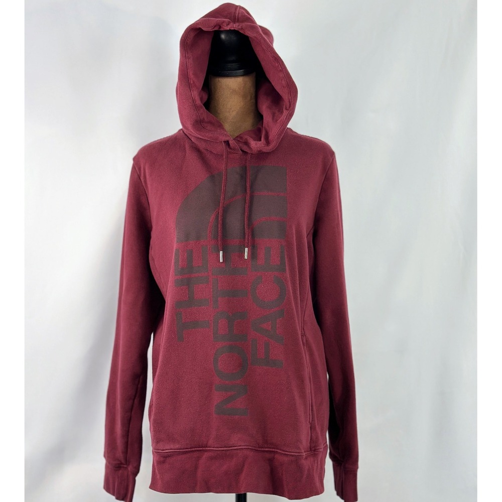 The North‎ Face Hoodie Womens Large Burgundy Good Graphic Pullover Sweatshirt L